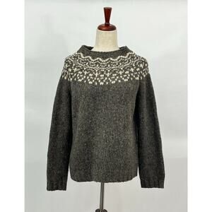 SISKIN MamaOwl Sz M Medium Donegal 100% Merino Wool Fair Isle Pullover Sweater